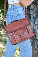 Load image into Gallery viewer, PAX, LEATHER SATCHEL, MEDIUM (11")