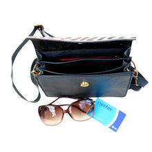 Load image into Gallery viewer, NOX ZEBRA, BLACK LEATHER SHOULDER BAG/CLUTCH