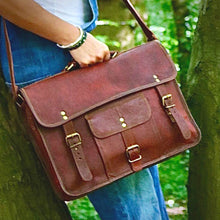 Load image into Gallery viewer, PAX, LEATHER SATCHEL, LARGE (15")
