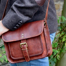 Load image into Gallery viewer, PLUTO, LEATHER SHOULDER BAG, SMALL (9")