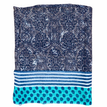 Load image into Gallery viewer, 100% Wool Scarf, Turquoise Stripes & Spots