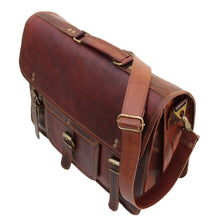 Load image into Gallery viewer, THOR NATURAL LEATHER SATHCEL, XL (16")

