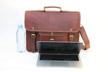 Load image into Gallery viewer, THOR NATURAL LEATHER SATHCEL, XL (16")
