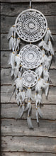 Load image into Gallery viewer, TRIPLE FRAME WHITE DREAMCATCHER
