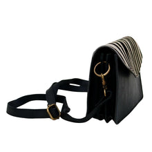 Load image into Gallery viewer, NOX ZEBRA, BLACK LEATHER SHOULDER BAG/CLUTCH
