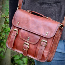 Load image into Gallery viewer, PAX, LEATHER SATCHEL,  MEIDUM (11")
