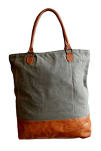 Load image into Gallery viewer, PARIS, BLACK WASH ARMY SURPLUS CANVAS SHOPPER
