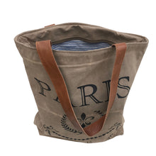 Load image into Gallery viewer, PARIS, KHAKI ARMY SURPLUS CANVAS SHOPPER
