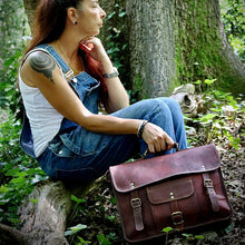Load image into Gallery viewer, PAX,  LEATHER SATCHEL, LARGE (15")
