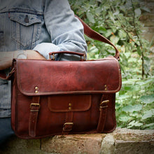 Load image into Gallery viewer, PAX,  LEATHER SATCHEL, LARGE (15")
