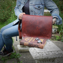 Load image into Gallery viewer, SAGA,  LEATHER MESSENGER BAG, LARGE (15")
