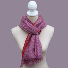 Load image into Gallery viewer, 100% Wool Scarf, Fuchsia &amp; Crimson
