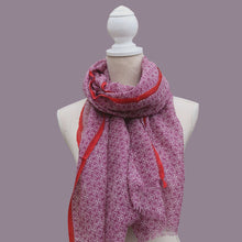 Load image into Gallery viewer, 100% Wool Scarf, Fuchsia &amp; Crimson
