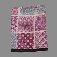 Load image into Gallery viewer, 100% Wool Scarf, Multi Pattern Coffe, Pinks &amp; Grey
