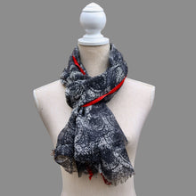 Load image into Gallery viewer, 100% Wool Scarf, Crimson &amp; Charcoal

