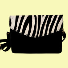 Load image into Gallery viewer, NOX ZEBRA, BLACK LEATHER SHOULDER BAG/CLUTCH
